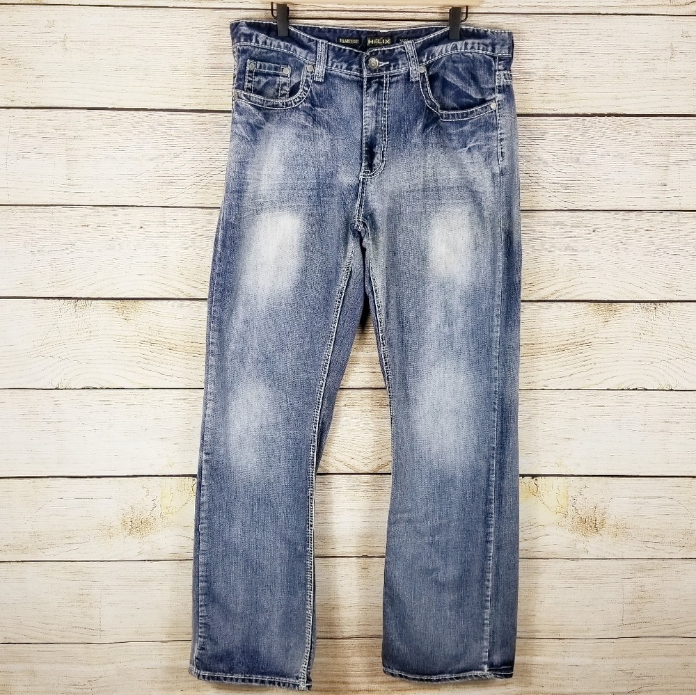 HELIX relaxed bootcut jeans cross flap 36x34 - Picture 2 of 7